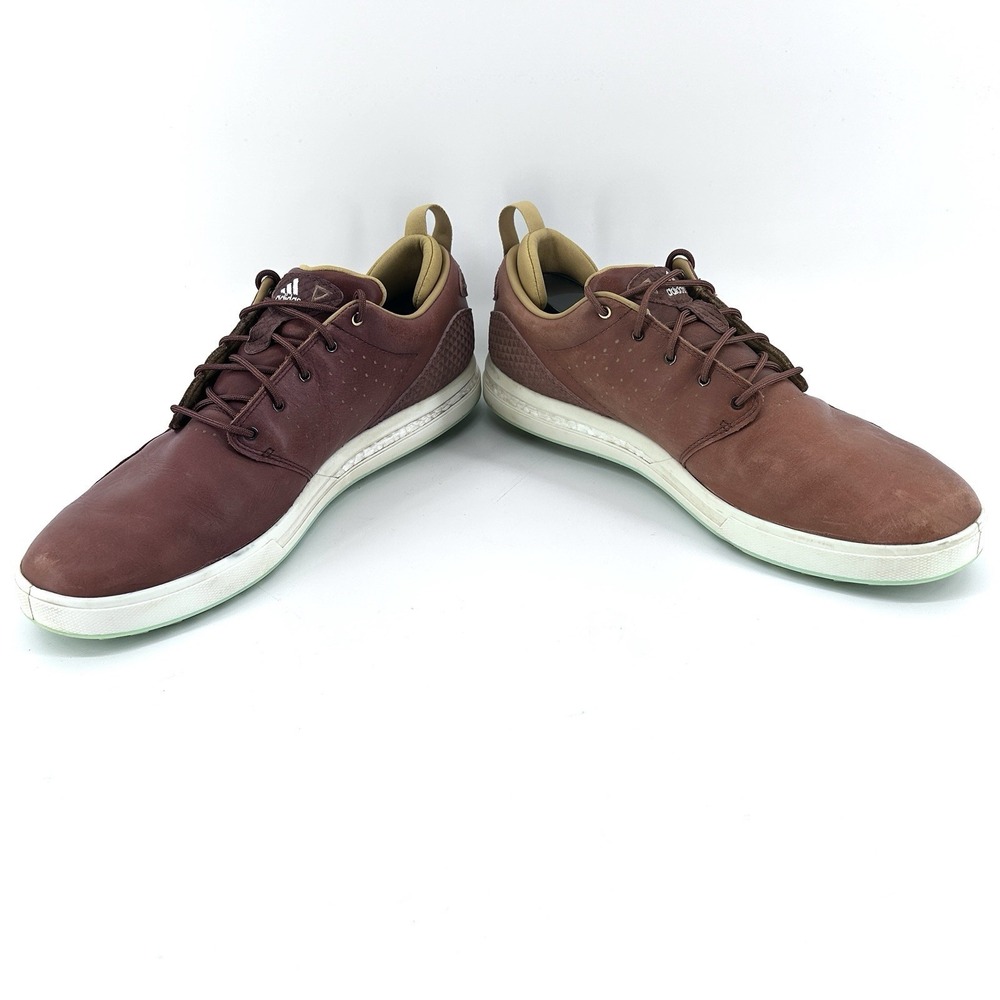 Adidas Adicross Golf Shoes Mens 12 Burgundy Leather Streetwear Casual - Picture 3 of 11
